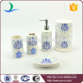 YSb50133-02 Eco-friendly 5 pcs bathroom accessory with bule flower